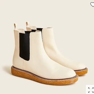 J crew white leather Chelsea boot